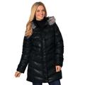 Plus Size Women's Hooded down fill puffer jacket by Woman Within in Black (Size 22 W)