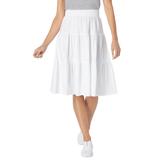 Plus Size Women's Jersey Knit Tiered Skirt by Woman Within in White (Size 18/20)