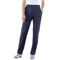 Plus Size Women's Straight-Leg Soft Knit Pant by Roaman's in Navy (Size 5X) Pull On Elastic Waist