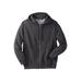 Men's Big & Tall Fleece Zip-Front Hoodie by KingSize in Heather Charcoal (Size 6XL) Fleece Jacket