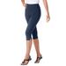 Plus Size Women's Stretch Cotton Capri Legging by Woman Within in Navy (Size 3X)