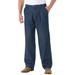 Men's Big & Tall Relaxed Fit Comfort Waist Pleat-Front Expandable Jeans by KingSize in Indigo (Size 48 40)