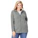 Plus Size Women's Zip-Front Microfleece Jacket by Woman Within in Medium Heather Grey (Size L)