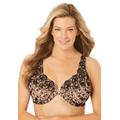 Plus Size Women's Embroidered Front-Close Underwire Bra by Amoureuse in Light Taupe Black (Size 40 C)