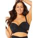 Plus Size Women's Crisscross Cup Sized Wrap Underwire Bikini Top by Swimsuits For All in Black (Size 18 D/DD)