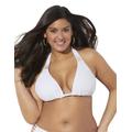 Plus Size Women's Beach Babe Triangle Bikini Top by Swimsuits For All in White (Size 22)