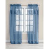 Wide Width BH Studio Pleated Voile Rod-Pocket Panel by BH Studio in Smoke Blue (Size 56" W 72" L) Window Curtain