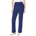 Plus Size Women's Straight Leg Linen Pant by Woman Within in Navy (Size 22 W)