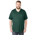 Men's Big & Tall Shrink-Less™ Lightweight V-Neck Pocket T-Shirt by KingSize in Hunter (Size 7XL)