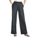 Plus Size Women's 7-Day Knit Wide-Leg Pant by Woman Within in Heather Charcoal (Size 1X)