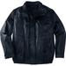 Men's Big & Tall Leather Bomber Jacket by KingSize in Black (Size 5XL)