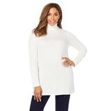 Plus Size Women's Cotton Cashmere Turtleneck by Jessica London in Ivory (Size 14/16) Sweater
