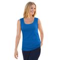 Plus Size Women's Rib Knit Tank by Woman Within in Bright Cobalt (Size L) Top