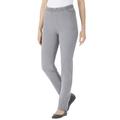 Plus Size Women's Straight Leg Fineline Jean by Woman Within in Grey Denim (Size 18 T)