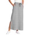 Plus Size Women's Sport Knit Side-Slit Skirt by Woman Within in Heather Grey (Size 30/32)