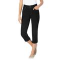 Plus Size Women's Secret Solutions™ Tummy Smoothing Capri Jean by Woman Within in Black Denim (Size 26 W)