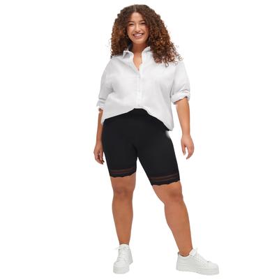 Plus Size Women's Lace Hem Bike Shorts by ellos in Black (Size 22/24)