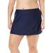 Plus Size Women's Side Slit Swim Skirt by Swimsuits For All in Navy (Size 10)