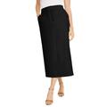 Plus Size Women's Tummy Control Bi-Stretch Midi Skirt by Jessica London in Black (Size 18 W)