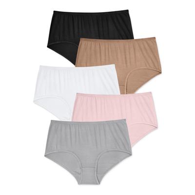 Plus Size Women's Comfort Choice® Full Coverage Stretch Cotton Brief 5-Pack by Comfort Choice in Basic Pack (Size 16) Underwear