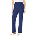Plus Size Women's Straight Leg Linen Pant by Woman Within in Navy (Size 34 W)