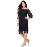 Plus Size Women's Off-The-Shoulder Lace Dress by Roaman's in Black (Size 34 W)