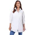 Plus Size Women's Kate Tunic Big Shirt by Roaman's in White (Size 34 W) Button Down Tunic Shirt