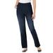 Plus Size Women's Straight Leg Fineline Jean by Woman Within in Indigo Sanded (Size 30 W)