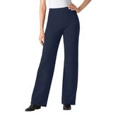 Plus Size Women's Wide Leg Ponte Knit Pant by Woman Within in Navy (Size 22 W)