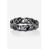 Men's Big & Tall Barbed Wire Band by PalmBeach Jewelry in Black (Size 10)