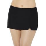 Plus Size Women's Side Slit Swim Skort by Swimsuits For All in Black (Size 22)