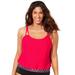 Plus Size Women's Loop Strap Blouson Tankini Top by Swimsuits For All in Salsa (Size 14)