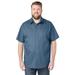 Men's Big & Tall Short-Sleeve Pocket Sport Shirt by KingSize in Slate Blue (Size 7XL)