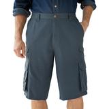 Men's Big & Tall Boulder Creek® 12" Side-Elastic Stacked Cargo Pocket Shorts by Boulder Creek in Carbon (Size 56)