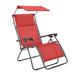 350 lbs. Weight Capacity Zero Gravity chair with Canopy by BrylaneHome in Geranium Folding Patio Lounger Chair