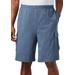 Men's Big & Tall Lightweight Jersey Cargo Shorts by KingSize in Heather Slate Blue (Size L)