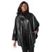 Plus Size Women's Leather Poncho by Jessica London in Black (Size 14/16) Cape Coat