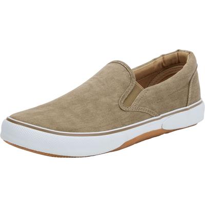 Extra Wide Width Men's Canvas Slip-On Shoes by KingSize in Dark Khaki (Size 9 EW) Loafers Shoes