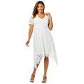 Plus Size Women's Lace Handkerchief Dress by Jessica London in White (Size 20 W)