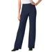 Plus Size Women's Wide Leg Ponte Knit Pant by Woman Within in Navy (Size 34 W)