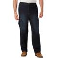 Men's Big & Tall Relaxed Fit Cargo Denim Look Sweatpants by KingSize in Dark Rinse (Size 5XL) Jeans
