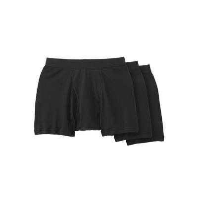 Men's Big & Tall Cotton Mid-Length Briefs 3-Pack by KingSize in Black (Size 9XL) Underwear