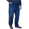 Men's Big & Tall Relaxed Fit Cargo Denim Look Sweatpants by KingSize in Indigo (Size 5XL) Jeans