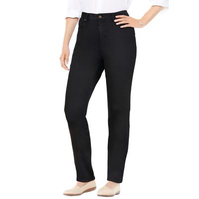 Plus Size Women's Comfort Stretch Straight-Leg Denim Jean by Woman Within in Black Denim (Size 12 T)