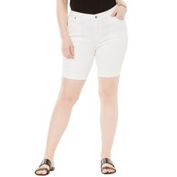 Plus Size Women's Invisible Stretch® Contour Cuffed Short by Denim 24/7 in White Denim (Size 20 W)