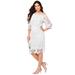 Plus Size Women's Off-The-Shoulder Lace Dress by Roaman's in White (Size 20 W)