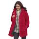 Plus Size Women's Fleece-Lined Taslon® Anorak by Woman Within in Classic Red (Size 3X) Rain Jacket