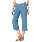 Plus Size Women's Capri Stretch Jean by Woman Within in Light Wash Sanded (Size 26 W)