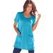 Plus Size Women's Two-Pocket Soft Knit Tunic by Roaman's in Ocean (Size 2X) Long T-Shirt