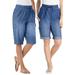 Plus Size Women's Convertible Length Cargo Short by Woman Within in Medium Stonewash Sanded (Size 28 W)